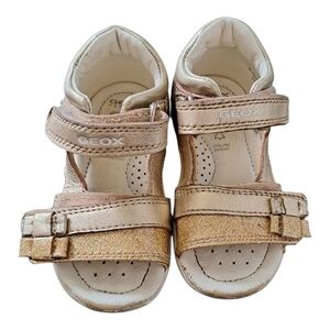 3/35$ GEOX Respira Toddler Sandals Size 21 – Gold Glitter Leather
